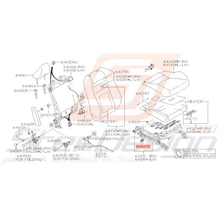 Capuchon de Glissière Origine Subaru BRZ 2013 - 201940930