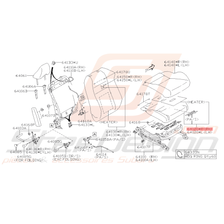 Coussin Assise de Siège Avant (Siège en cuir) Origine Subaru BRZ 2013 - 201940939