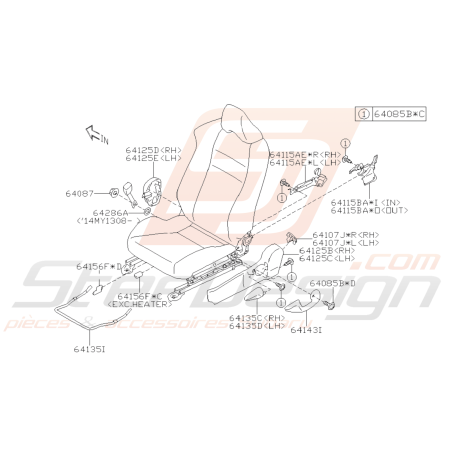 Schéma Réglage de Siège Avant Origine Subaru BRZ 2013 - 201940942