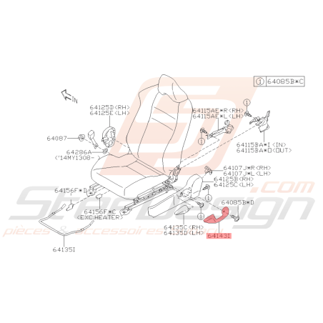Levier Réglage de Siège Origine Subaru BRZ 2013 - 201940953