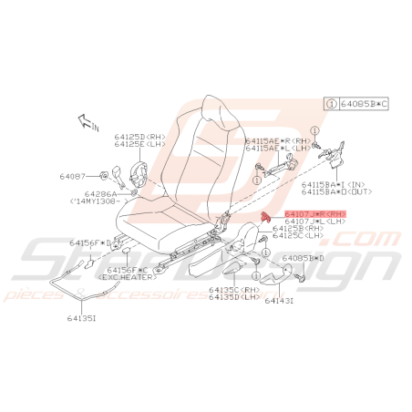 Capuchon de Glissière Origine Subaru BRZ 2013 - 201940959