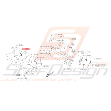 Garniture de Coussin Origine Subaru BRZ 2013 - 201940982