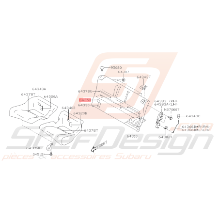 Coussin Banquette Arrière (Siège en cuir) Origine Subaru BRZ 2013 - 201940989