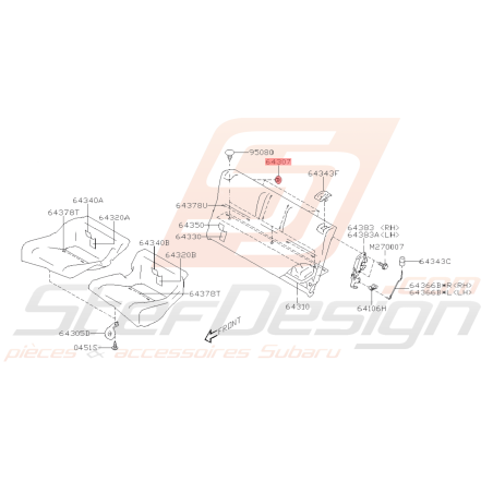 Capuchon Banquette Arrière Origine Subaru BRZ 2013 - 201940993