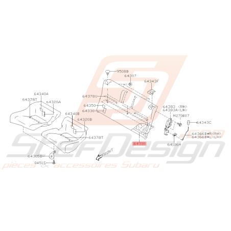 Cadre Banquette Arrière Origine Subaru BRZ 2013 - 201940996
