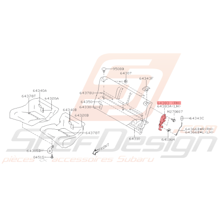 Verrou Banquette Arrière Origine Subaru BRZ 2013 - 201940997