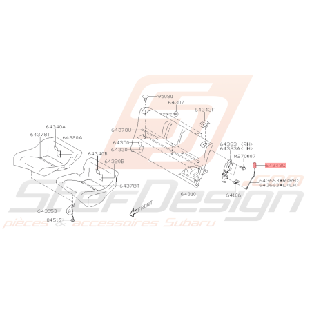 Bouton Banquette Arrière Origine Subaru BRZ 2013 - 201941001