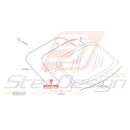 Cale de Lunette Arrière Origine Subaru BRZ 2013 - 201941019