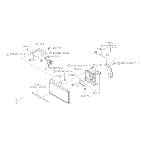 Schéma de Ventilateur de Radiateur Origine Subaru Forester Turbo 97-0241089
