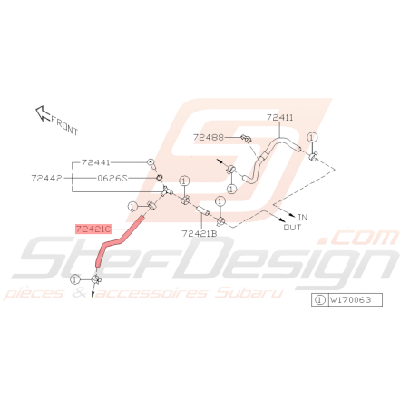 Durite de Sortie de Chauffage Origine Subaru BRZ 2013 - 201941109