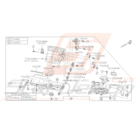 Schéma Unité de Chauffage (Partie Extérieure) Origine Subaru BRZ 2013 - 201941118