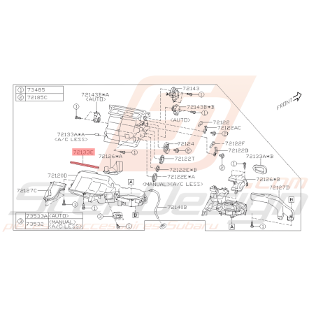 Garniture d'Evaporateur Origine Subaru BRZ 2013 - 201941121