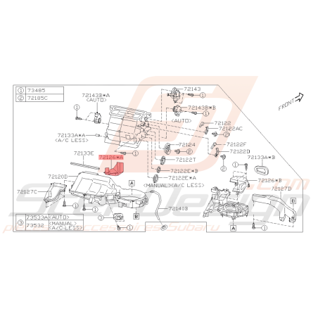 Couvercle Unité de Chauffage Origine Subaru BRZ 2013 - 201941122