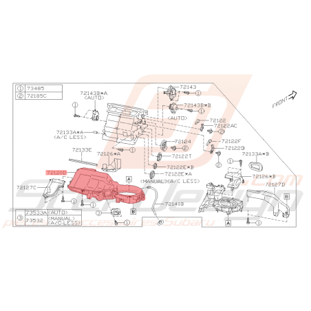 Carter de Chauffage Intérieur Origine Subaru BRZ 2013 - 201941123