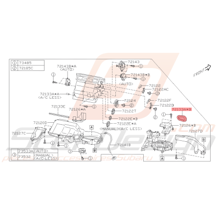 Garniture Unité de Chauffage Origine Subaru BRZ 2013 - 13/07/201741132