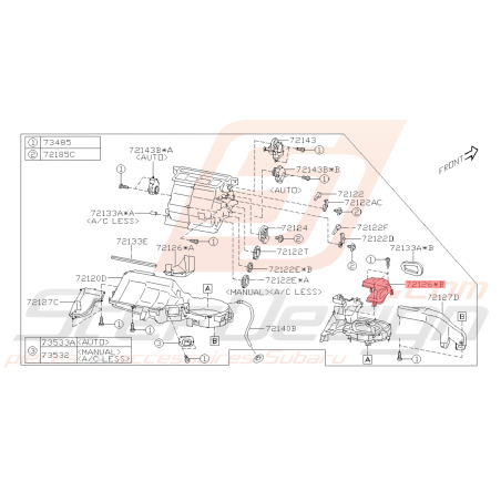 Couvercle Unité de Chauffage Origine Subaru BRZ 2013 - 201941134
