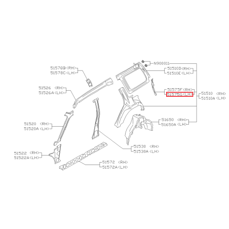Rallonge de Custode Origine Subaru Forester Turbo 97-0241178