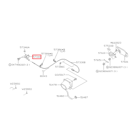 Dispositif d'Ouverture Origine Subaru Forester Turbo 97-0241202