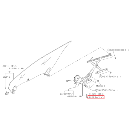 Mécanisme de Lève Vitre Avant Origine Subaru Forester Turbo 97-0241283