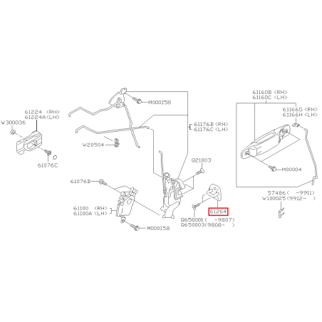 Gâche de Porte Origine Subaru Forester Turbo 97-0241291