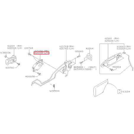 Actuateur de Porte Arrière Origine Subaru Forester Turbo 97-0241336