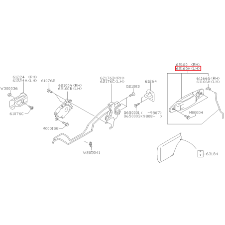 Poignée de Porte Extérieure Origine Subaru Forester Turbo 97-0241338