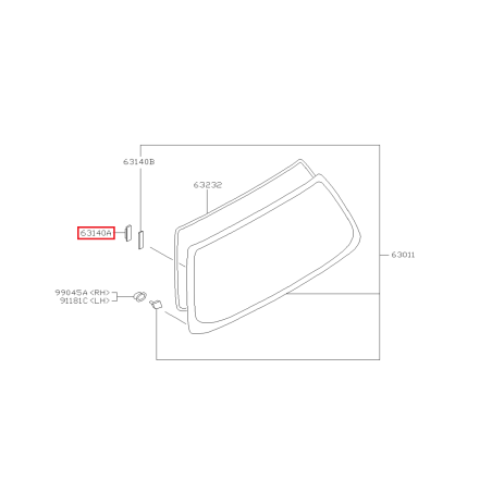 Butée de Hayon Origine Subaru Forester Turbo 97-0241344