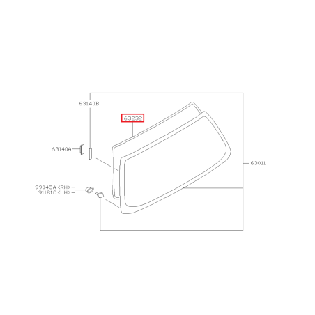 Joint de Vitre de Hayon Origine Subaru Forester Turbo 97-0241346