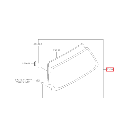 Lunette Arrière Origine Subaru Forester Turbo 08/1999 - 200241348