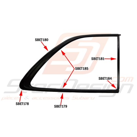 Kit Restauration Joint Garniture Vitre arrière Subaru Impreza / Type-R / 22B / P141402