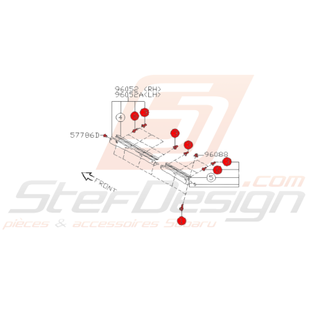 Kit de fixation de bas de caisse Origine Subaru GT41429