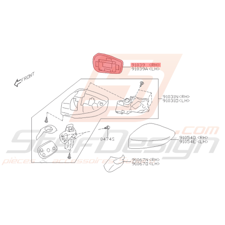 Glace de rétroviseur SUBARU BRZ TOYOTA GT 86 2013 - 201941452
