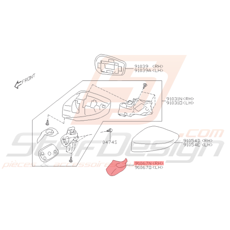 Couvercle de Rétroviseur Origine Subaru BRZ 2013 - 201941455