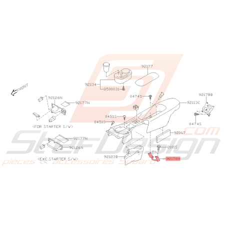 Support de Console Avant Origine Subaru BRZ 2013 - 201941519