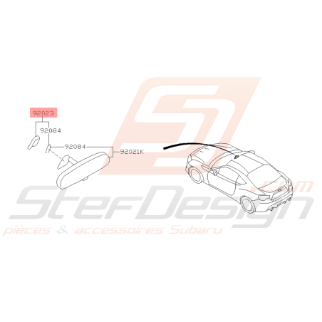 Socle de Rétroviseur Intérieur Origine Subaru WRX STI 2001 - 2007 BRZ 2013 - 201941530
