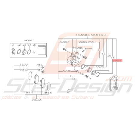 Support De Frein Disque Arrière Origine Subaru FORESTER Turbo 05-0741615