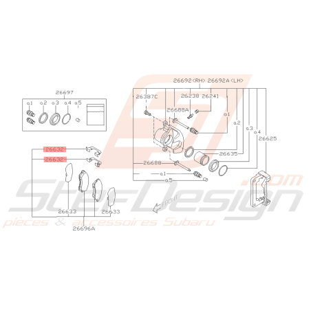 Attache Plaquette Freins Arrières Origine Subaru FORESTER Turbo 05-0741616