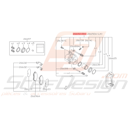 Étrier de Frein arrières Origine Subaru FORESTER Turbo 2005-200741622