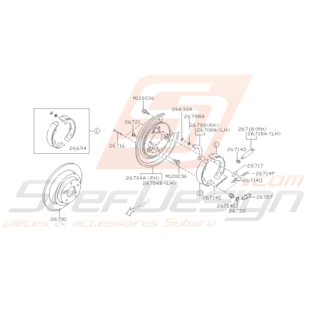 Schéma Freins Arrière Origine Subaru FORESTER Turbo 2005-200741628