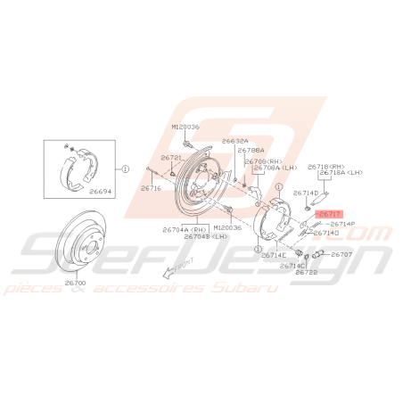 Plaque garniture frein à main GT 93-00 STI/WRX 01-14 FORESTER 05-0741655