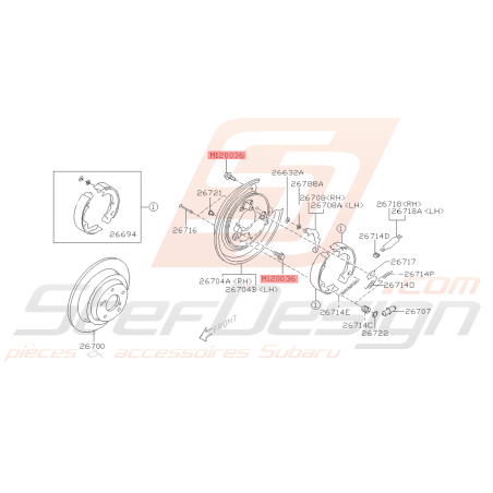 Vis d'étrier frein arrière Subaru FORESTER 97-02/05-07 GT 93-00 WRX 01-07 ET Type r/ra41667