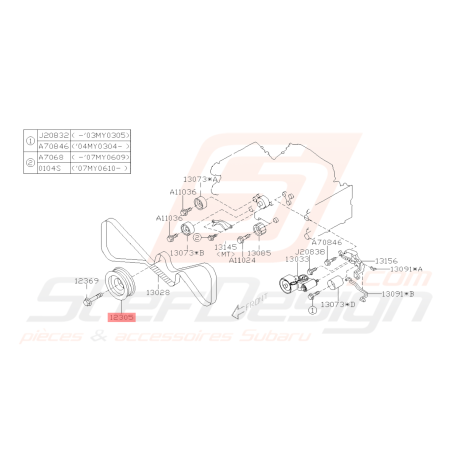 Poulie de vilebrequin origine Subaru WRX 2.5L 06-19 STI 01-19 FORESTER 05-0741706