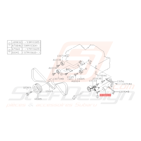 Galet rouleau SUBARU WRX/STI 03-15 FORESTER 05-0741716