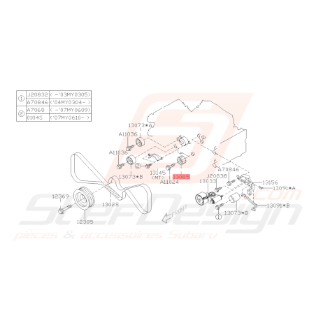 Galet cranté SUBARU GT 93-00 WRX/STI 01-15 Forester Turbo 97-02/05-0741718