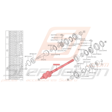 Arbre de Sortie Origine Subaru BRZ 2013 - 201941777
