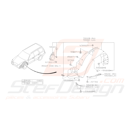 Schéma Garde Boue Origine Subaru Forester Turbo 2005-200741780