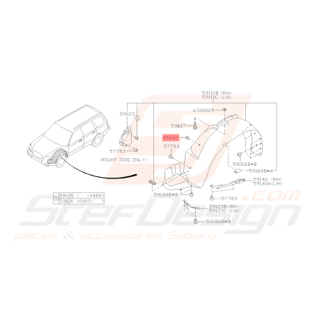 Clips pare choc / passage de roue Origine Subaru41781