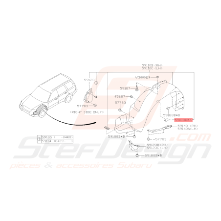 Clips passage de roue Origine Subaru STI/WRX 01-05 Forester Turbo 97-02/05-0741788
