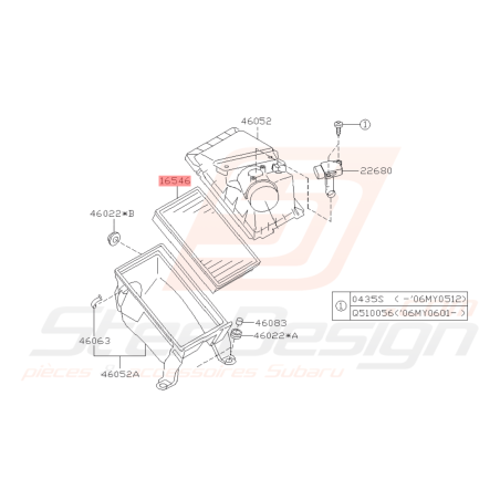 Filtre à air origine Subaru IMPREZA GT 93-00 WRX STI 01-07 FORESTER 97-02/05-0741829