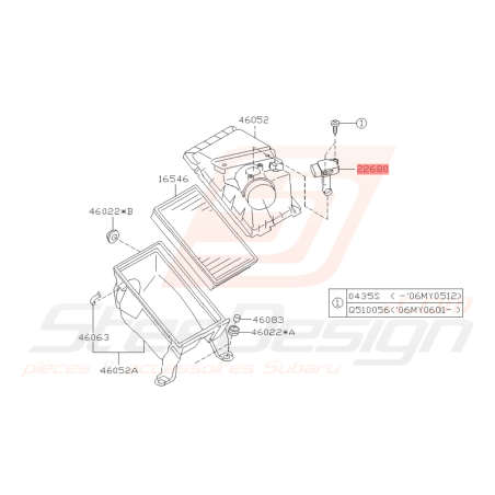 Débitmètre ORIGINE SUBARU WRX/STI 01-07 FORESTER 05-0741841